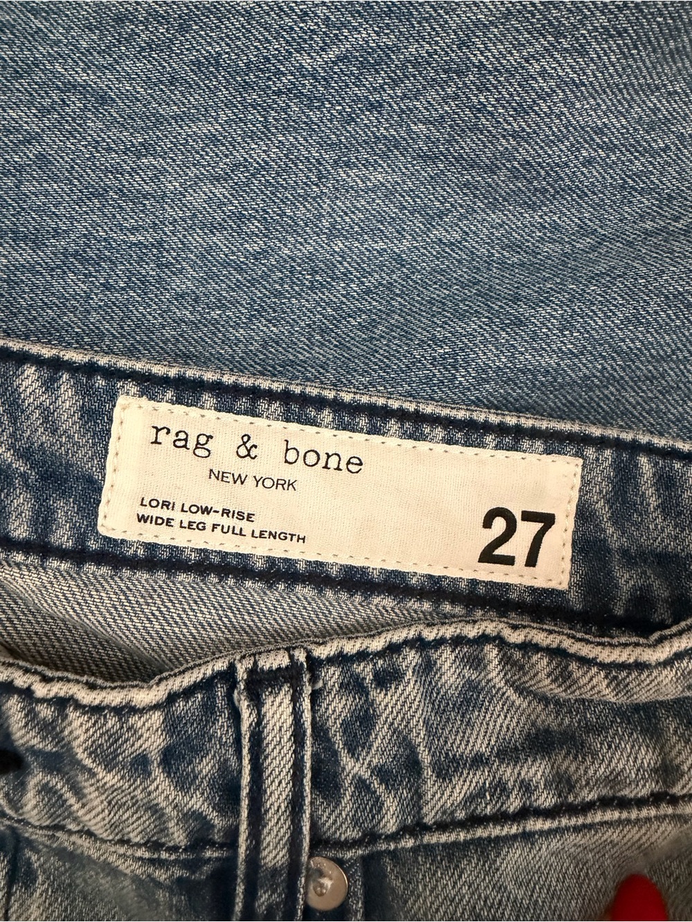 rag & bone Lori Low-Rise Wide Leg Jeans - Light Blue